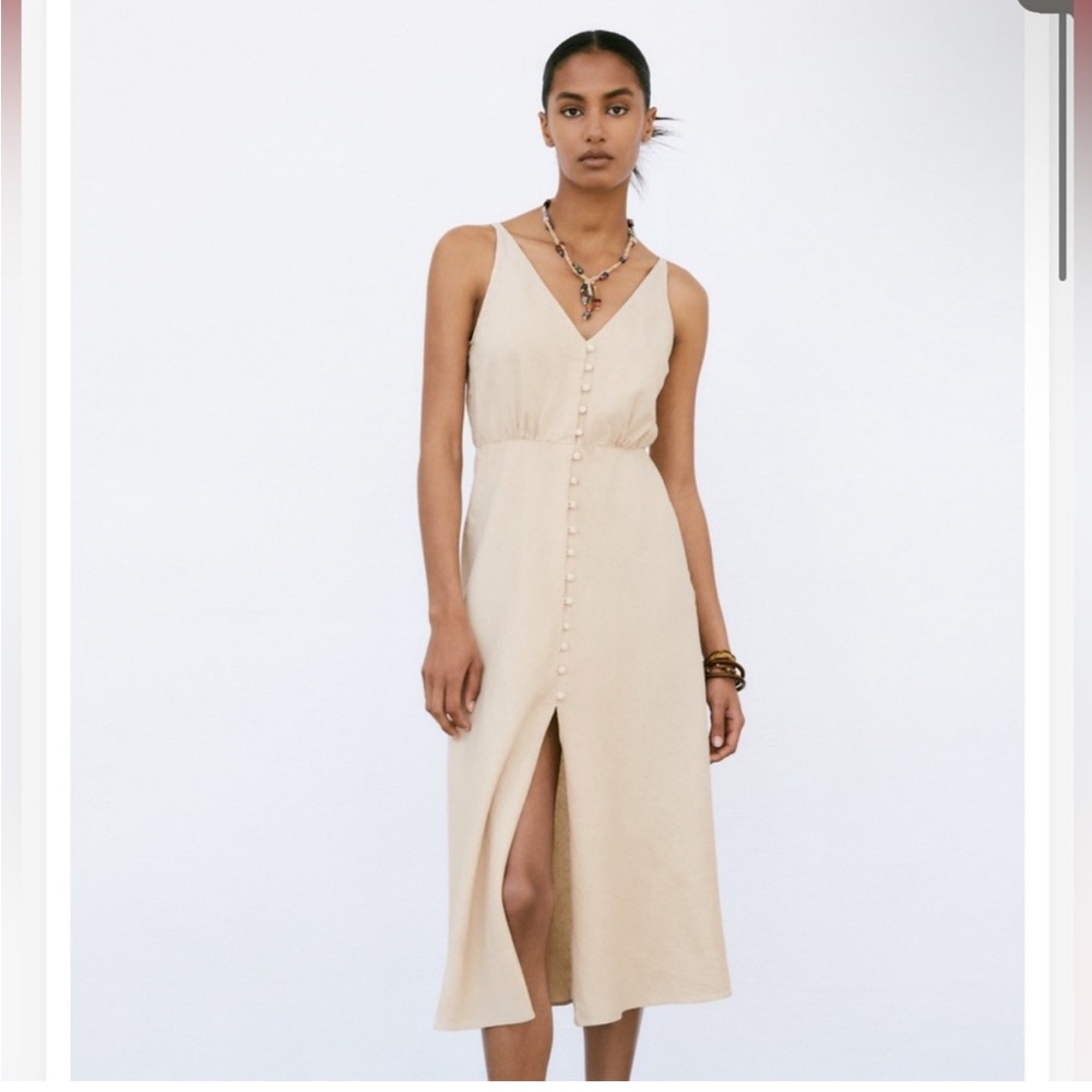 NWT Zara Linen Midi Dress size S